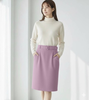 Прямая юбка WOMAN FASHION розовый, сиреневый