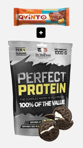 Протеин Dr.Hoffman Perfect Protein + батончик QVINTO орео 1000 г