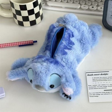Пенал-косметичка STICH, застежка молния, синий