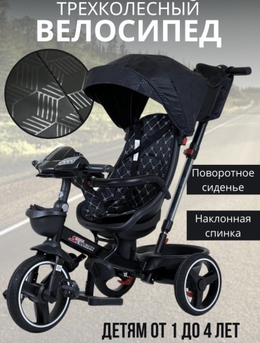 Трёхколёсный велосипед TRK 112 черный, графит