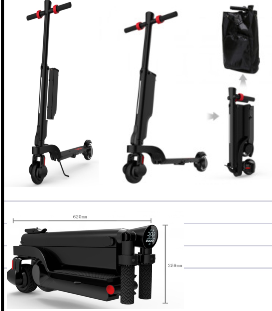 Электросамокат SCOOTER X6 черный