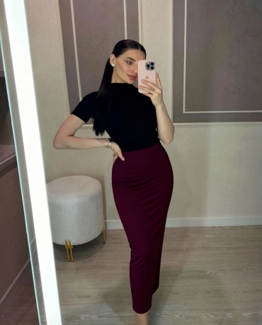 Прямая юбка NUR Collection бордовый