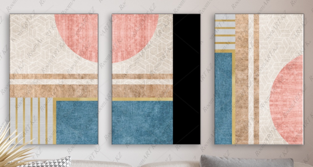 Room Art KZ модульная картина Геометрическая живопись 200x100 см