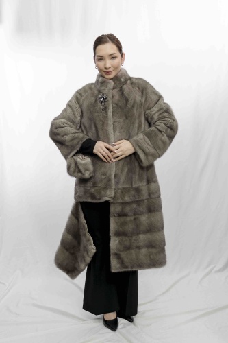 Шуба Аксион серый