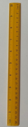 Линейка линейка дерево, 25 см, 1 шт, дерево, желтый
