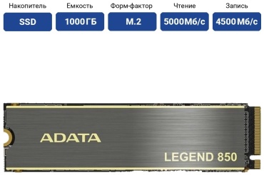 SSD ADATA ALEG-850-1TCS 1000 Гб