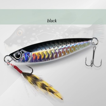 Блесна Отдых в стиле Пилькер Fish Scale Jig 25 г, черно-серый (голографический) 1 шт черно-серый