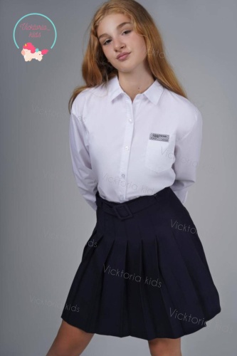 Школьная юбка трапеция Vicktoria Kids синий