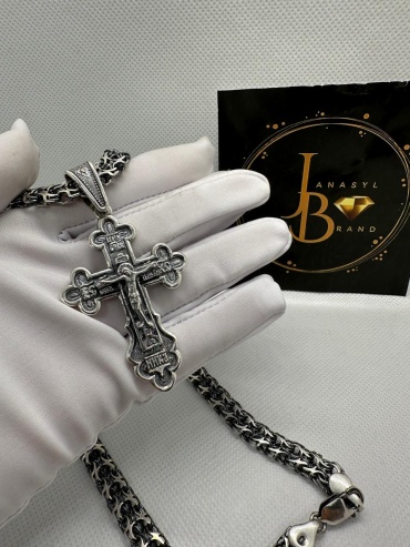 Колье JANASYL Brand JB007 длина 58 см вес 68 г серебро, без вставок