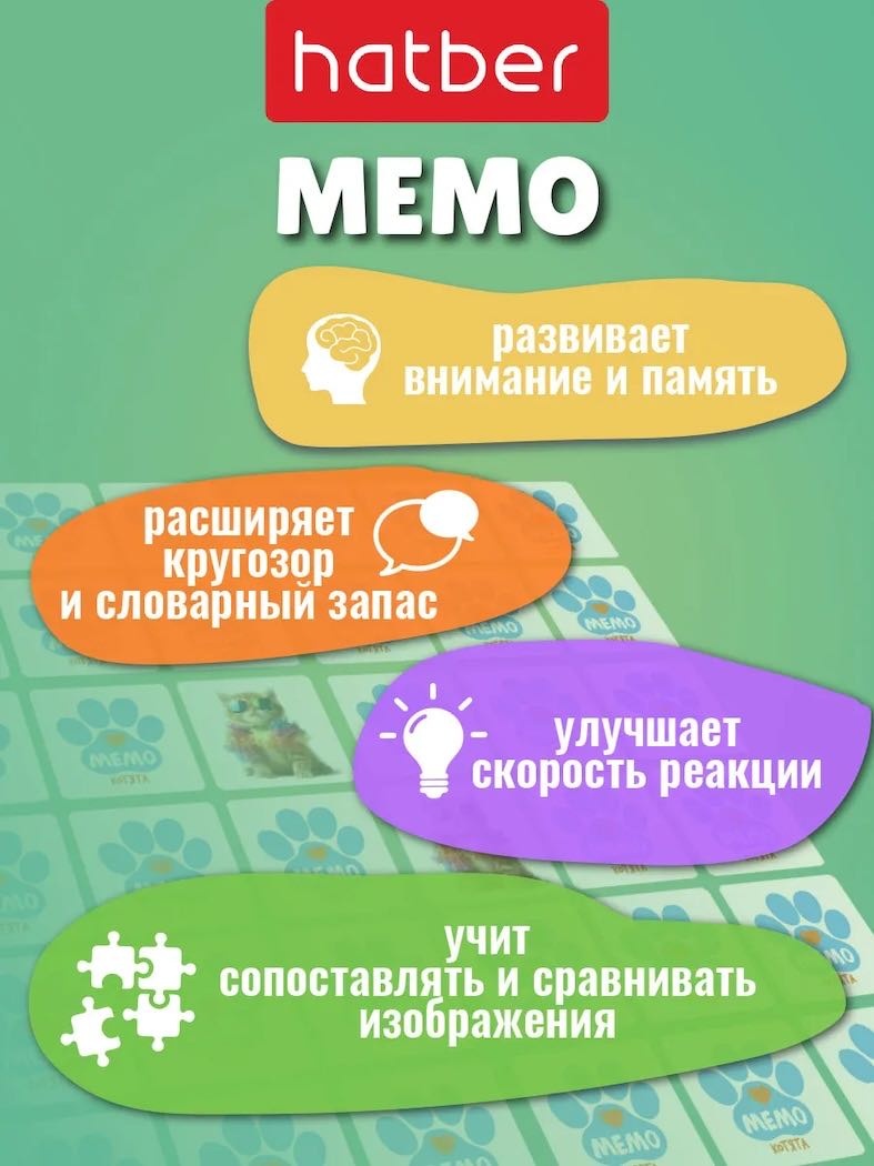 Настольная игра Hatber Мемо Котята