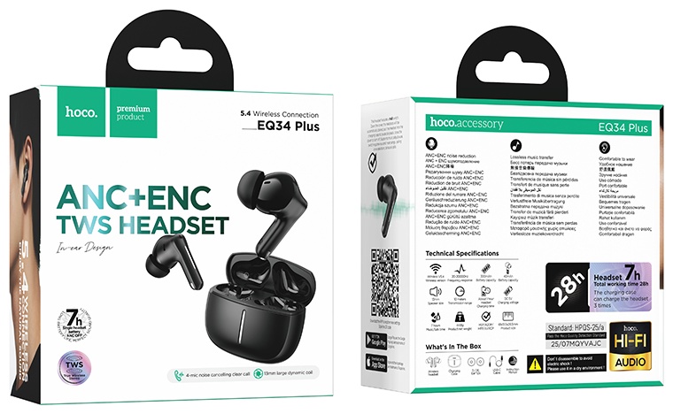 Наушники Hoco EQ34 plus черный