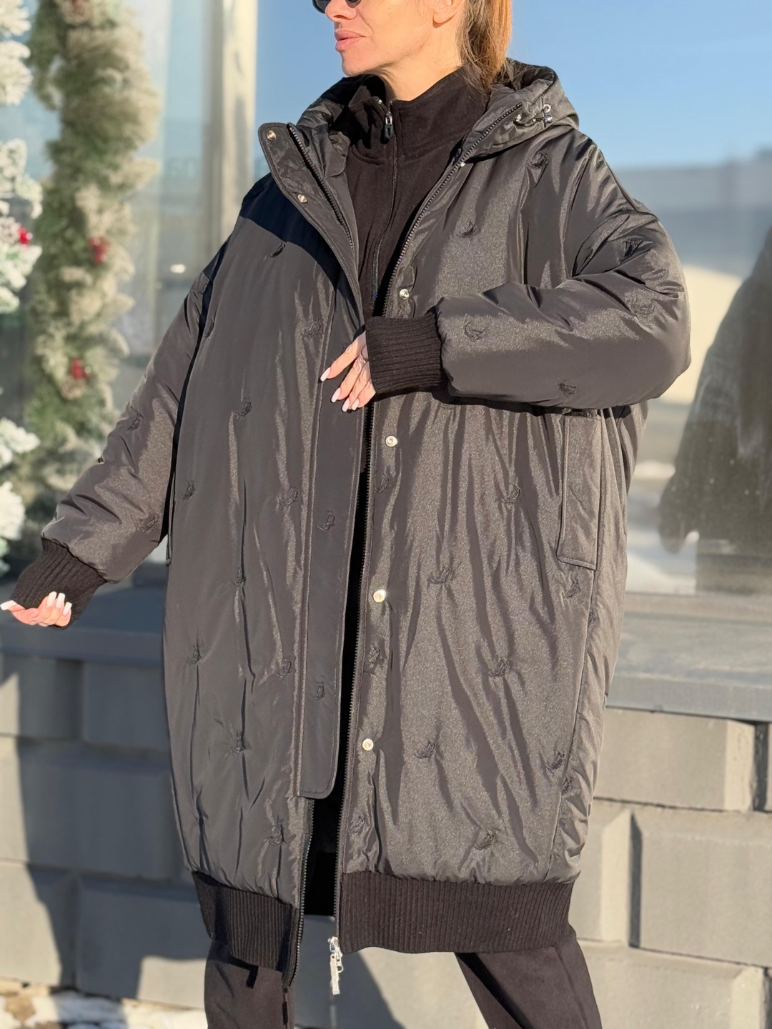 Пуховик черный