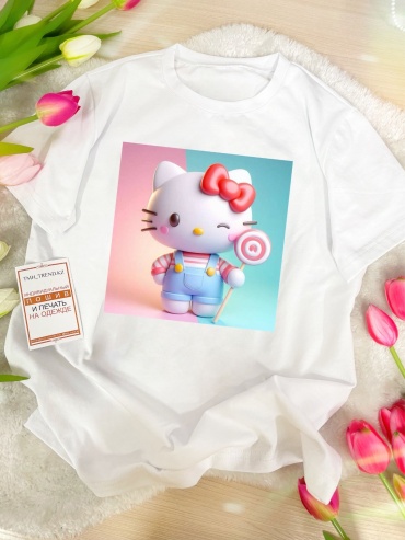 Футболка Хеллоу Китти Hello Kitty TMH_TREND.KZ белый