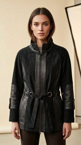 Кожаная куртка Max Collection черный
