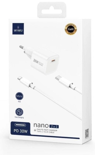 Зарядное устройство WIWU PD 30W USB Type-C белый