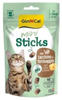 Лакомство GimCat палочки сыр, индейка 50 г 1 шт