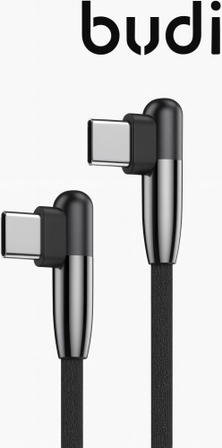 Кабель Budi USB TypeC (F), USB TypeC (M), 1.5 м, DC199TT15B черный