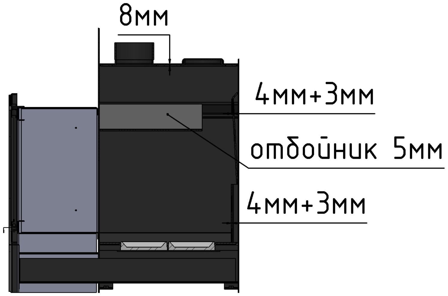 Банная печь Meta-Bel напольная 16 м3, 495*690*730 мм