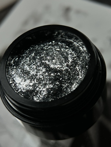 NAVI Professional гель-паста Glam Silver art gel Серебристый 5 мл