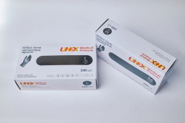 Unex перчатки Нитрил XL черный 100 шт