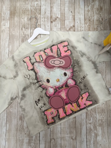 Свитшот Hello Kitty серый, белый