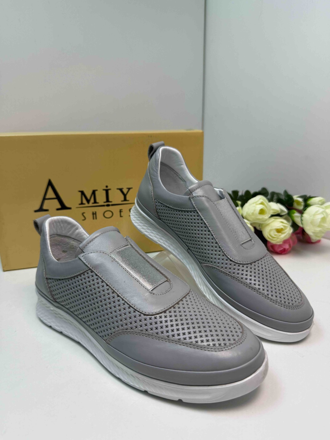 Мокасины Amiya серый