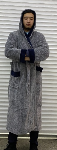 Флисовый халат серый