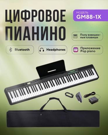Цифровое пианино Gmusic GM88-1X Черный