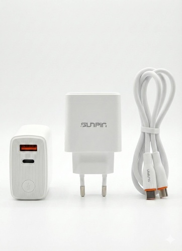 Зарядное устройство Sunpin Sunpin SP-33 USB Type-C, USB 20 Вт белый