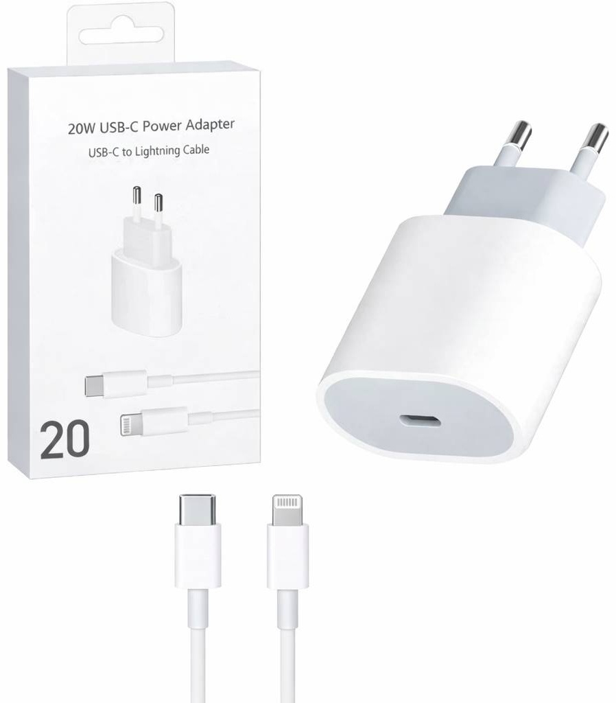 Зарядное устройство 20w Lightning, USB Type-C 20 Вт белый