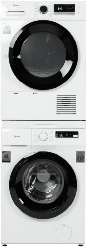 Стиральная машина Midea MFN03W80B/W-KZ + сушильная машина Midea MDG05C80/W-KZ + стыковочный комплект Midea SK-DW выдвижной белый