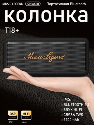 Портативная колонка Music Legend T18+ черный