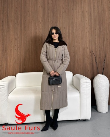 Пуховик Max Mara серый