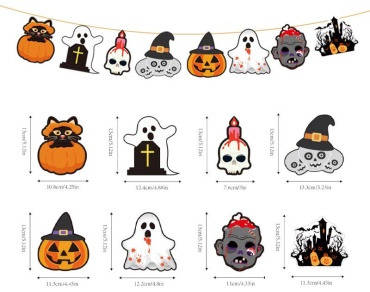 Декорация для праздника Гирлянда бумажная для Хеллоуин Halloween Хэллоуин Украшение Декорация Декор для праздника Тыква Призрак 1 шт