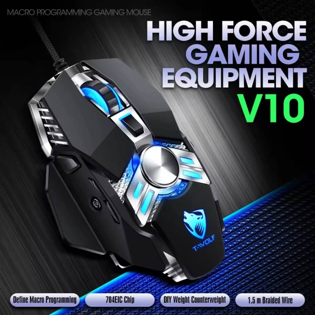 Мышь T-WOLF V10 черный