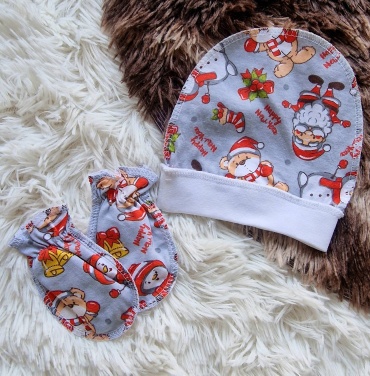 Комплект LeoRi KIDS 0-3 месяцев Дед мороз серый, красный 62