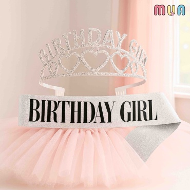 Набор для дня рождения Birthday Girl — корона и лента