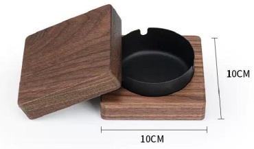 Пепельница OMALI HOME Пепельница Walnut черная, дерево