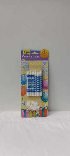 Свеча цилиндр, 6 шт 7 см