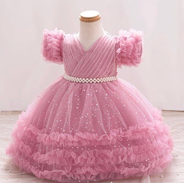 Нарядное платье BABY DOLL темно-розовый
