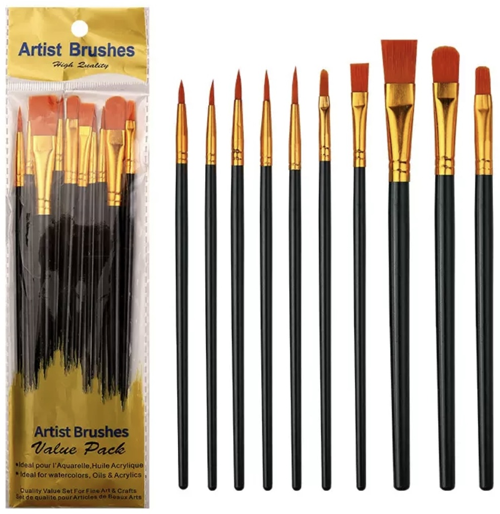 Кисть Artist brushes нейлон, синтетика 10 шт