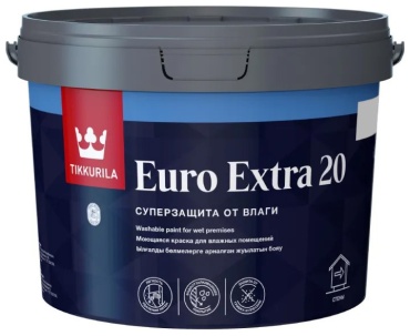 Tikkurila водно-дисперсионная Euro Extra 20 2.5 л, белый цвет
