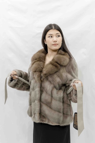 Шуба Imperia коричневый, серый