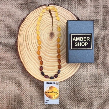 Бусы AmberShop 283388 длина 35 см натуральный янтарь янтарь