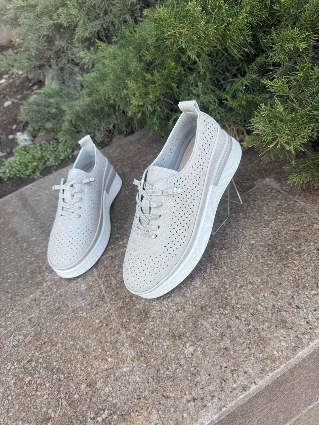 Мокасины светло-серый