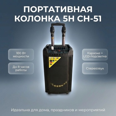 Портативная колонка 5H 5H CH-51 черный