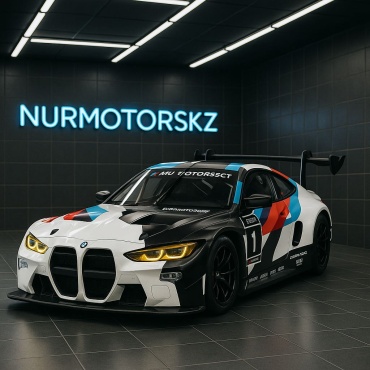 Машина BMW M4 GT3 и ДОРОЖНЫЕ ЗНАКИ И КАРТА! мультиколор
