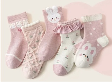 Носки 30431268_013078329 5 пар белый, розовый, мультиколор 3–5 лет — рекомендованный размер обуви 24–27