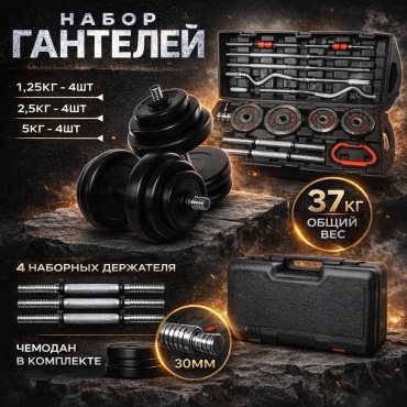 Набор гантелей REEDAGE разборная 55 кг