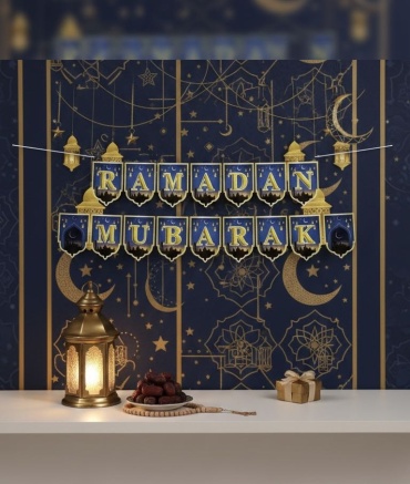 Растяжка на Рамадан Ramadan Mubarak 17х12 см